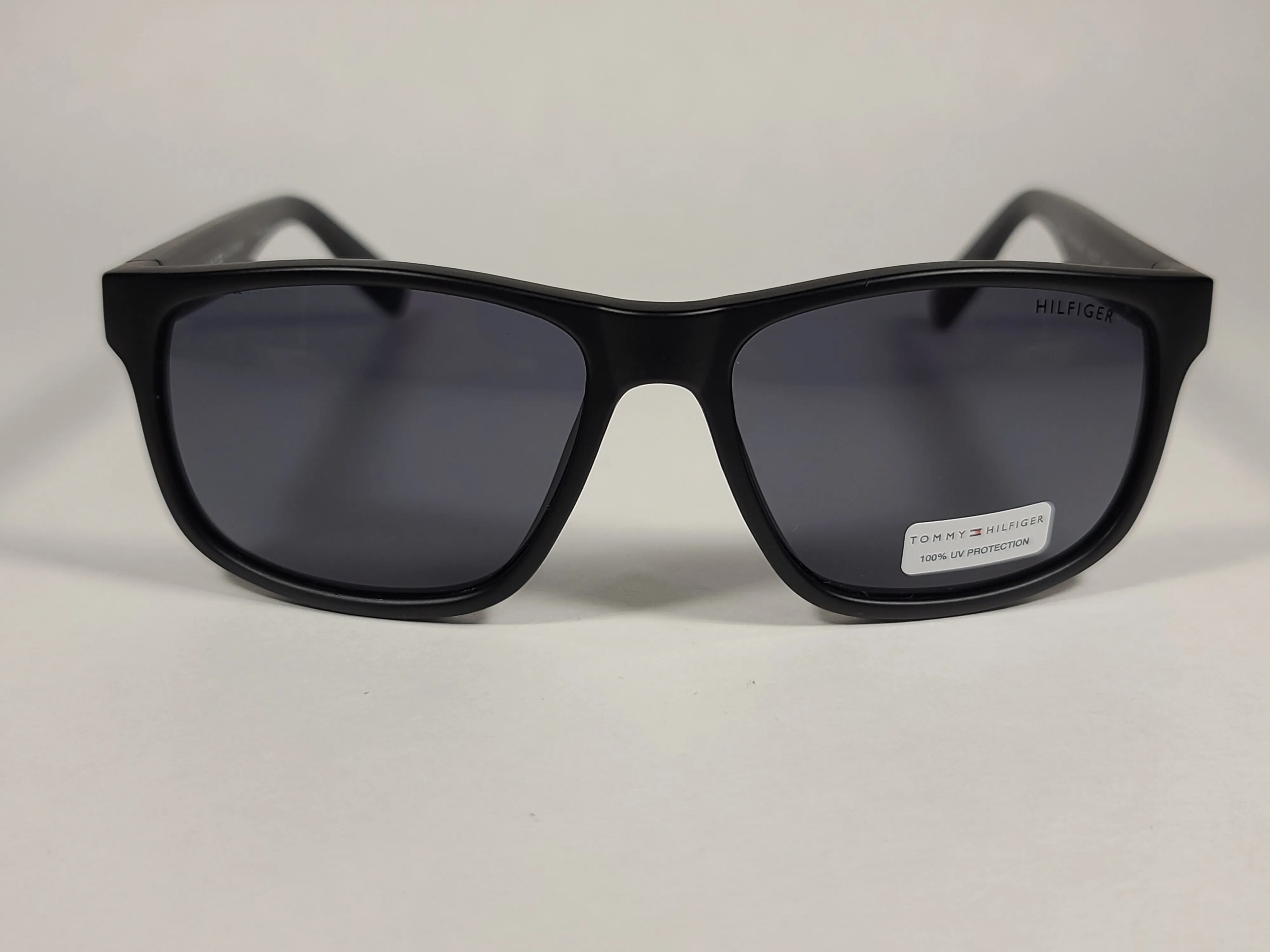 Tommy Hilfiger Saint Rectangular Sunglasses Matte Black Frame Gray Lens SAINT MP OM492