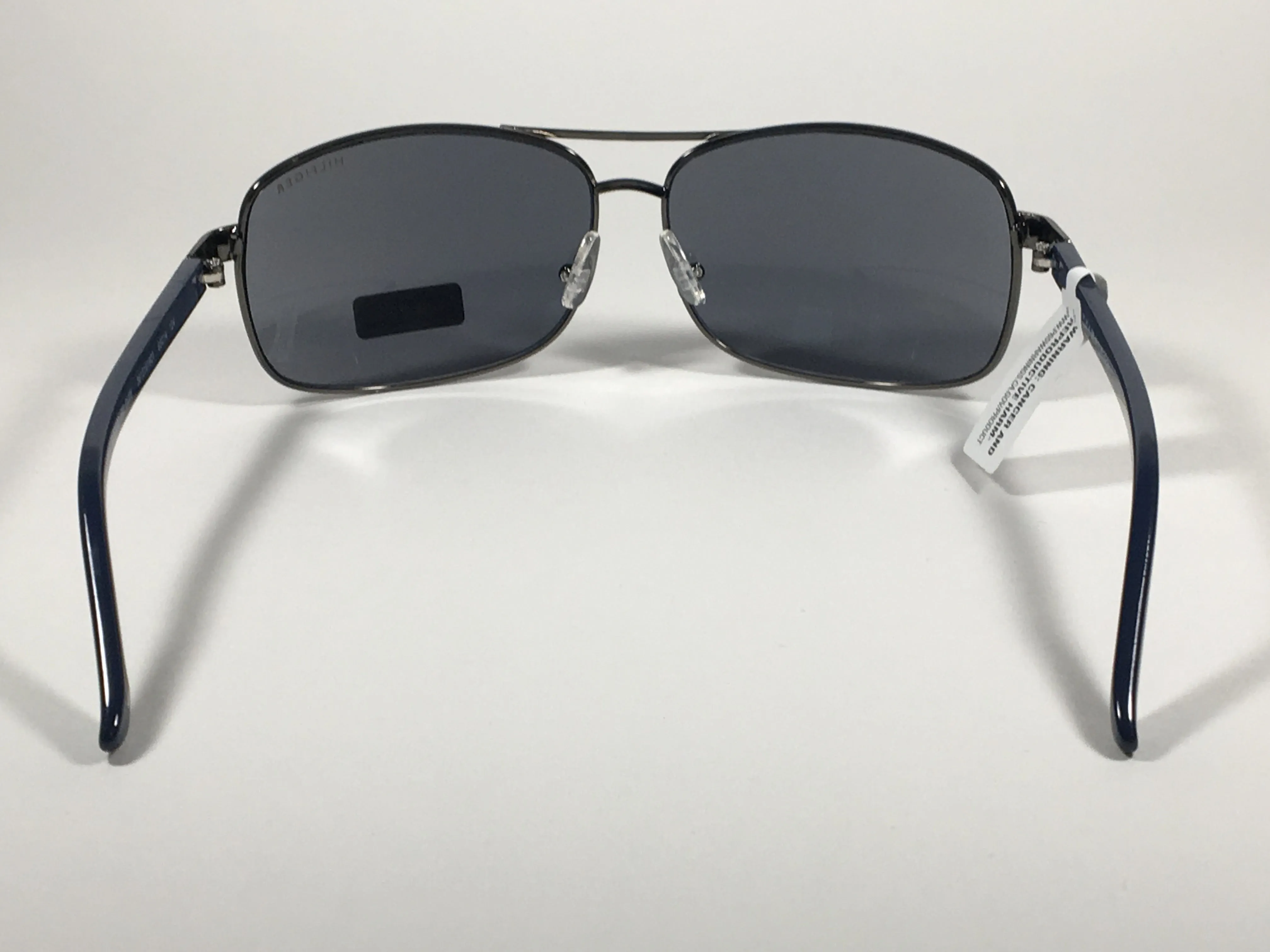 Tommy Hilfiger Vasquez Rectangle Sunglasses Gunmetal Gray Blue Navy Frame Gray Lens VASQUEZ MM OM68