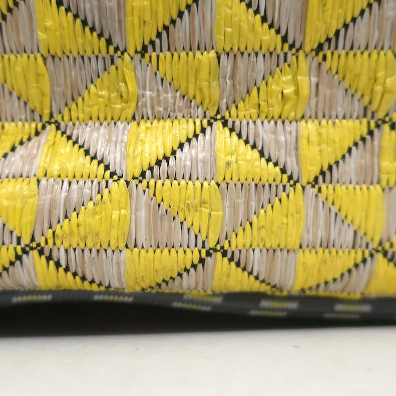 Tory Burch Mosaic Straw Tote Yellow/Beige Extra Large Shoulder Bag