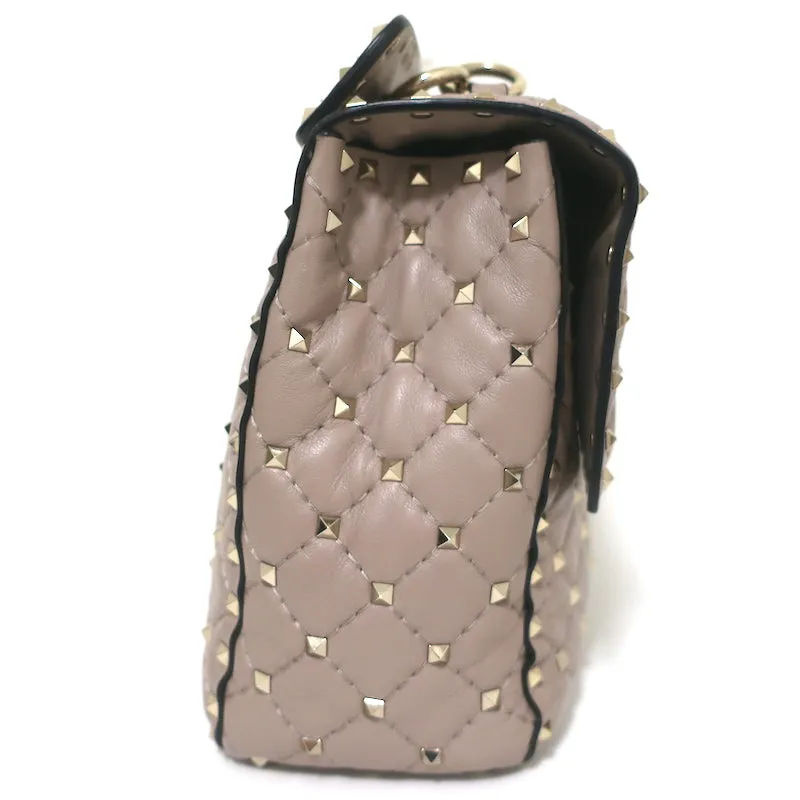 Valentino Large Rockstud Spike Chain Strap Bag Poudre Leather