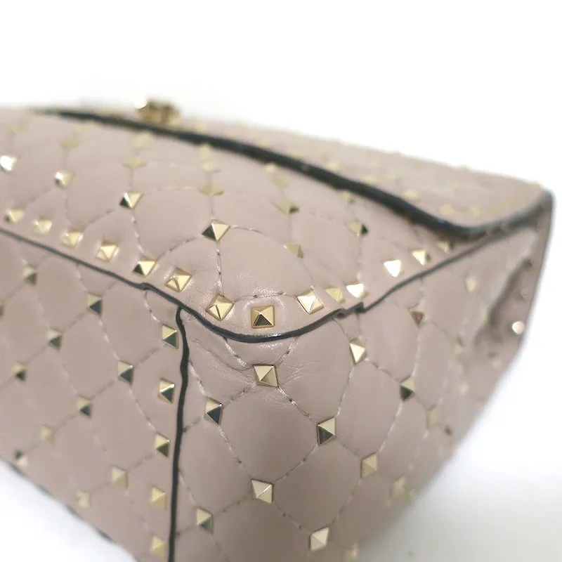 Valentino Large Rockstud Spike Chain Strap Bag Poudre Leather