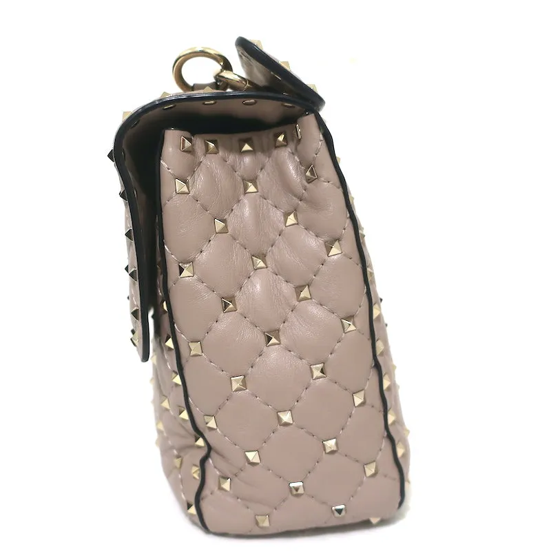 Valentino Large Rockstud Spike Chain Strap Bag Poudre Leather