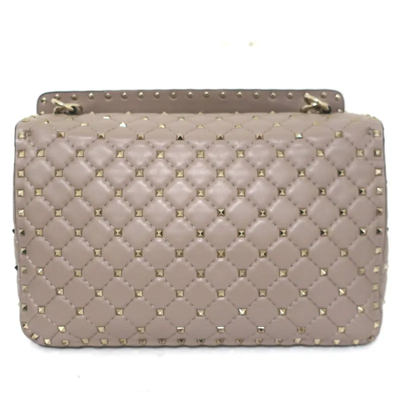 Valentino Large Rockstud Spike Chain Strap Bag Poudre Leather