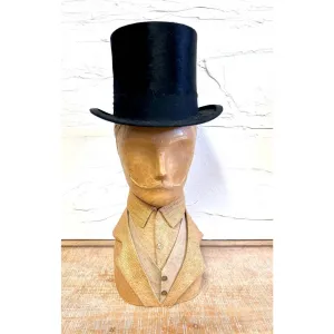 Vintage Select Quality Black Silk Fur Felt Top Hat Mens Size 7 EXCellent Cond