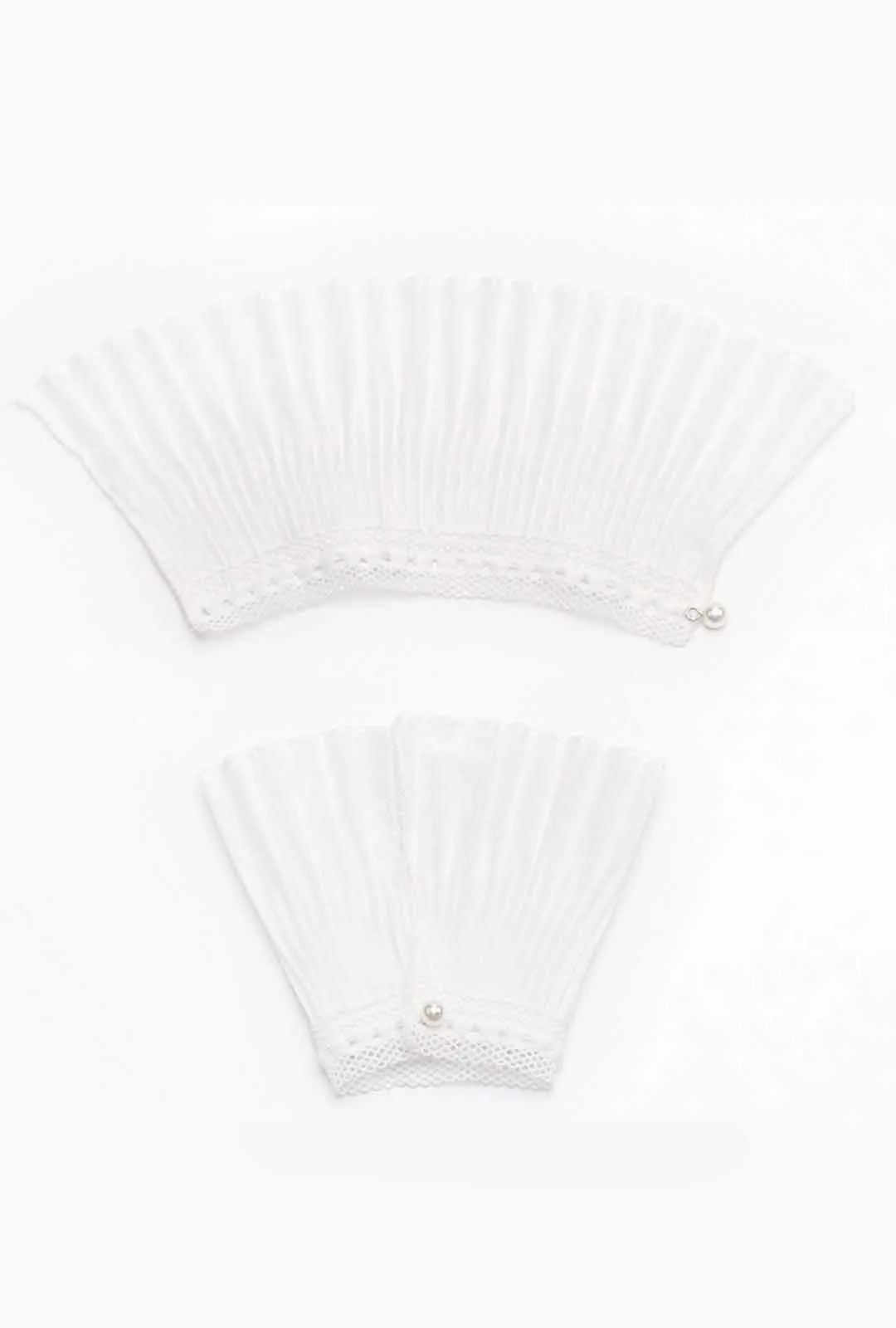 White Crinkle Wrist Cuffs