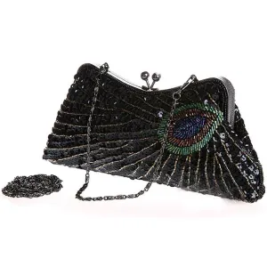 Women's Evening Sequined 1920s Handbag Peacock|JaosWish