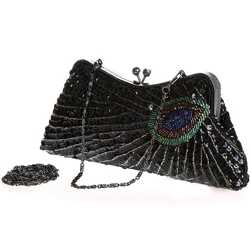 Women's Evening Sequined 1920s Handbag Peacock|JaosWish