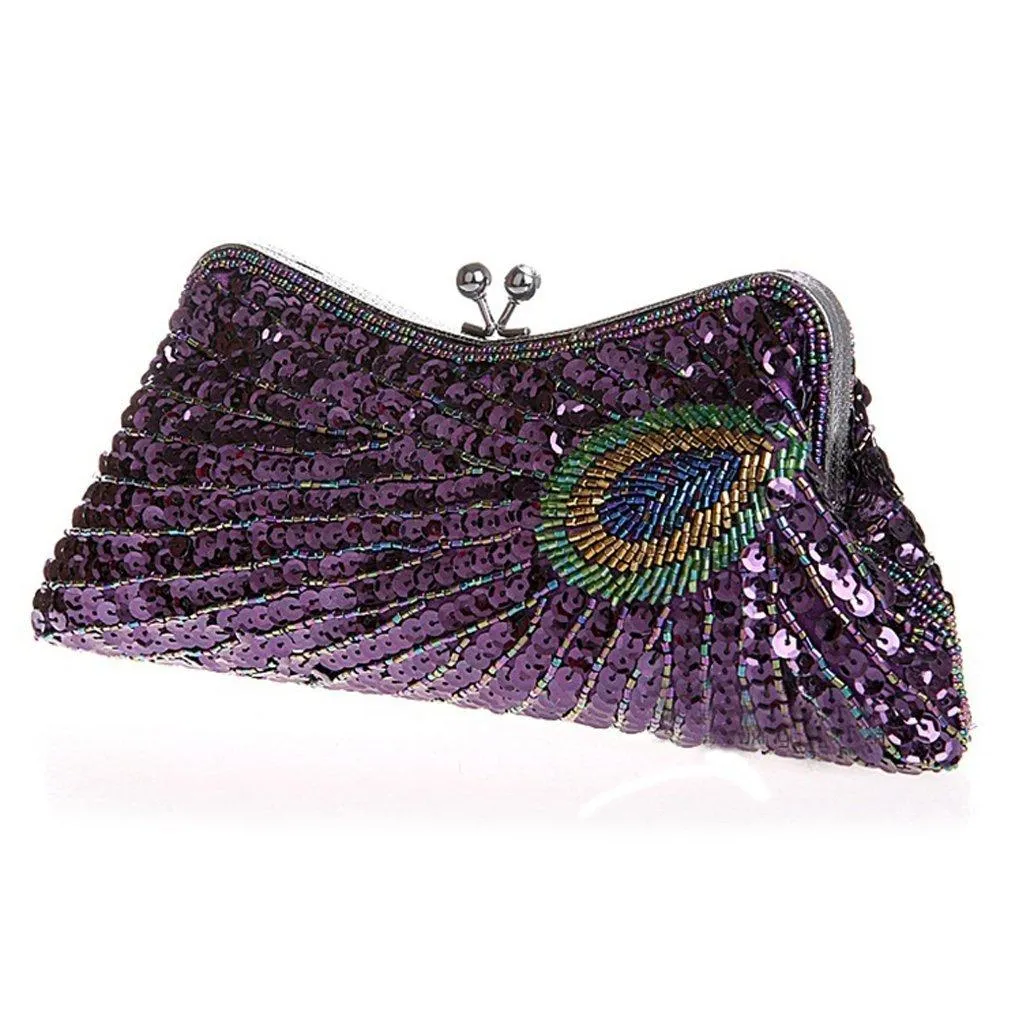 Women's Evening Sequined 1920s Handbag Peacock|JaosWish