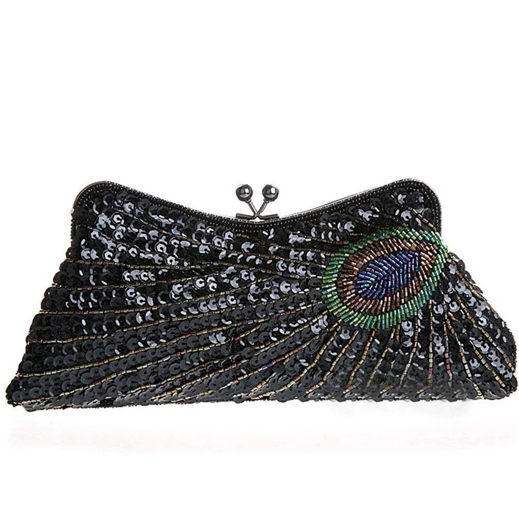 Women's Evening Sequined 1920s Handbag Peacock|JaosWish