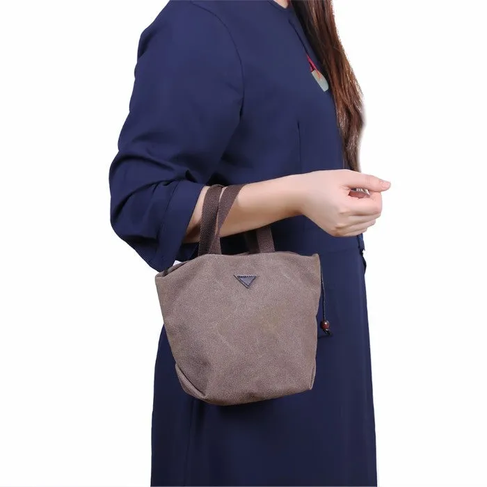 Women's Retro-Style Canvas Handbag