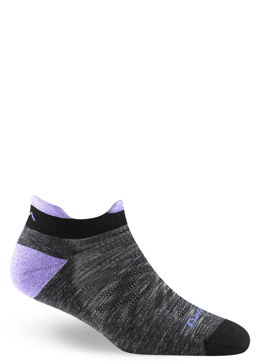 Women's Space Gray Run Light Cushion Wool Ankle Socks