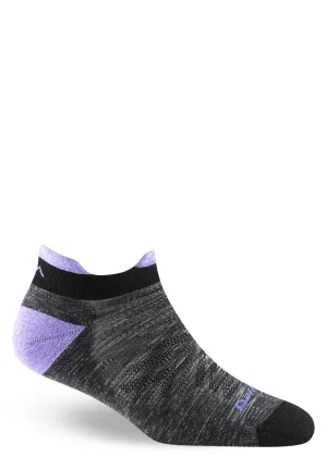 Women's Space Gray Run Light Cushion Wool Ankle Socks