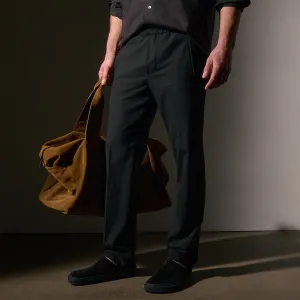 Wool Blend Trouser - Black