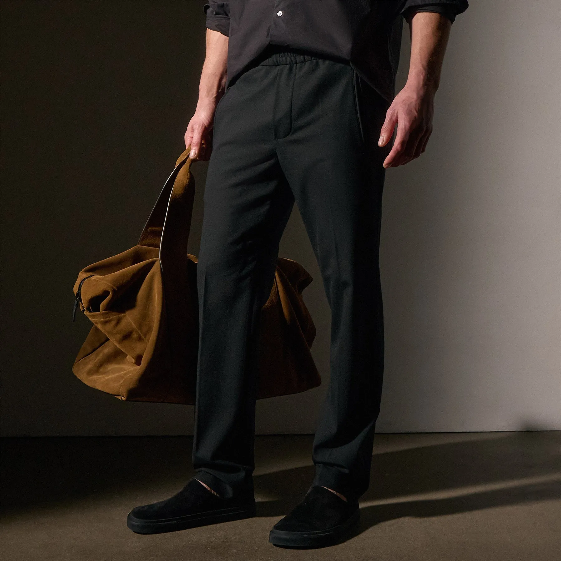 Wool Blend Trouser - Black
