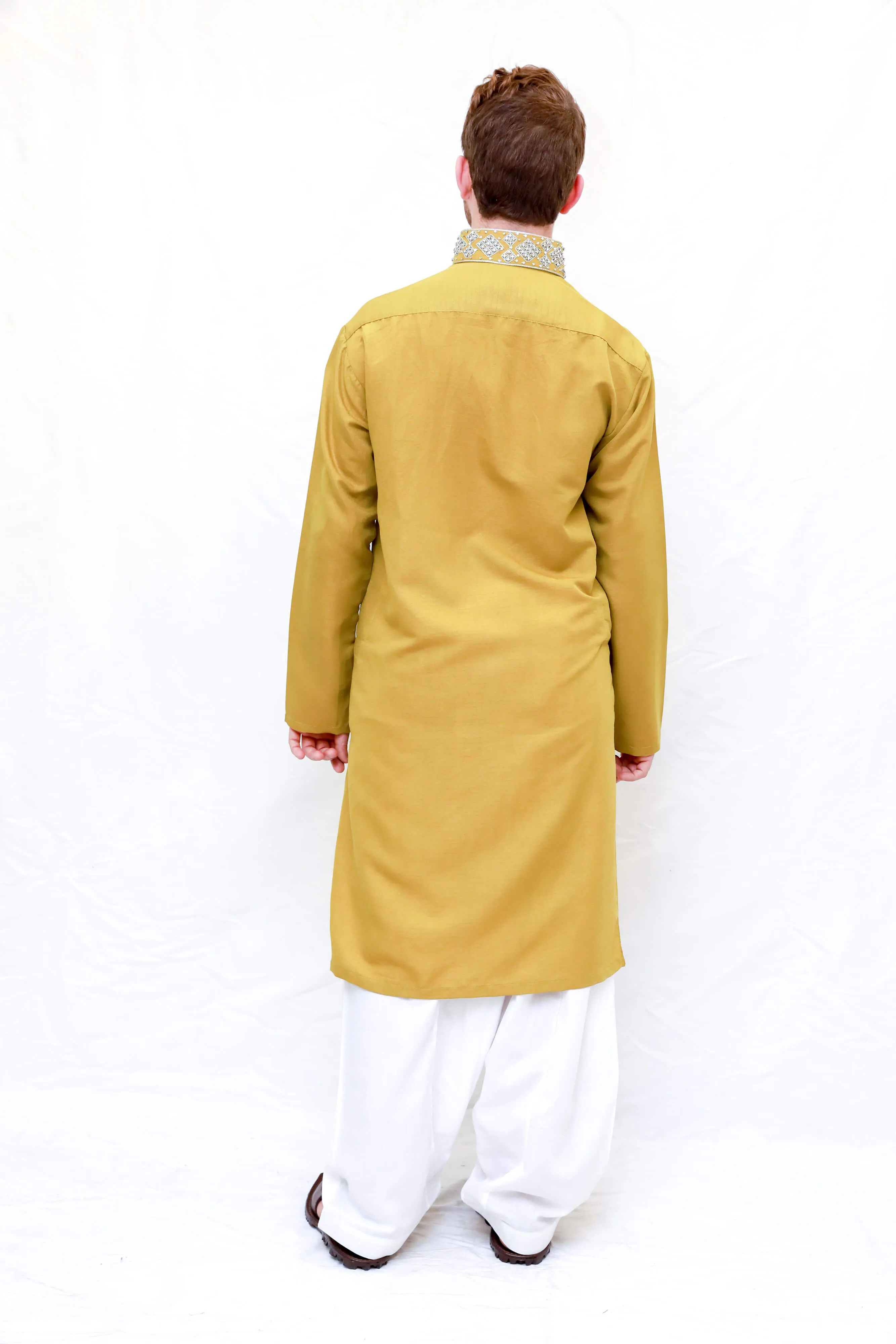 Yellow Cotton Kurta - Men's Shirt
