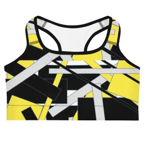 Yellow Geometric Sports bra