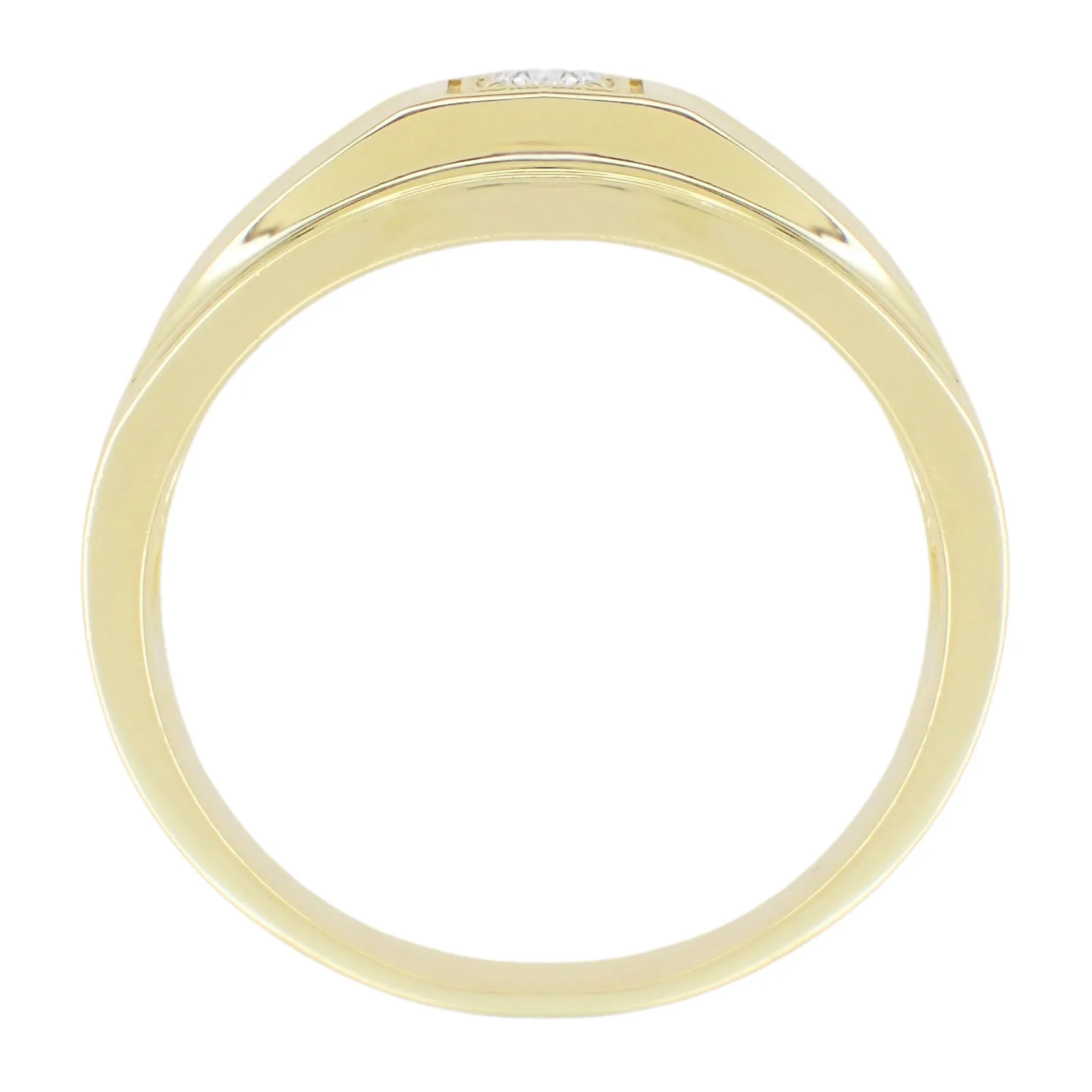 Yellow Gold Men's 1950's Retro Moderne Diamond Ring - Natural or Lab Created Diamond