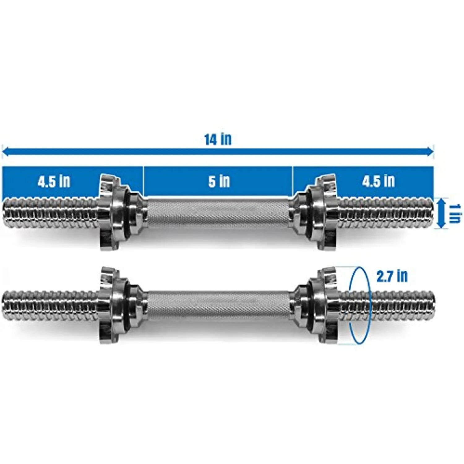 Yes4All Adjustable Dumbbell Bar 1 inch & 1.15 inch Dumbbell Handles (Pairs & Single)